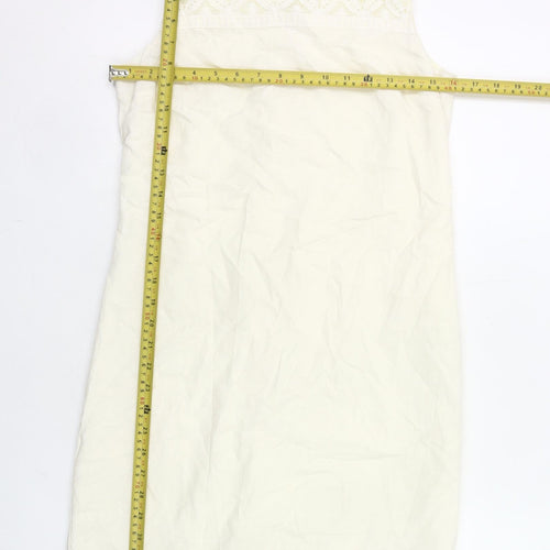Papaya Women’s Ivory Sleeveless Sheath Knee Length Dress Size 8