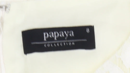 Papaya Women’s Ivory Sleeveless Sheath Knee Length Dress Size 8
