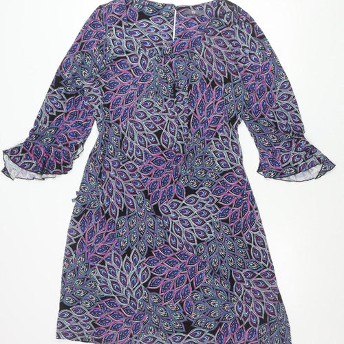 BHS Women’s Multicoloured Paisley Shift Dress Size 18 Viscose