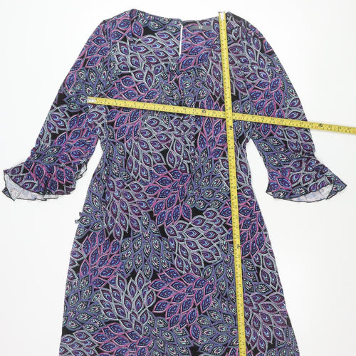 BHS Women’s Multicoloured Paisley Shift Dress Size 18 Viscose
