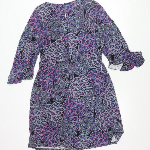 BHS Women’s Multicoloured Paisley Shift Dress Size 18 Viscose