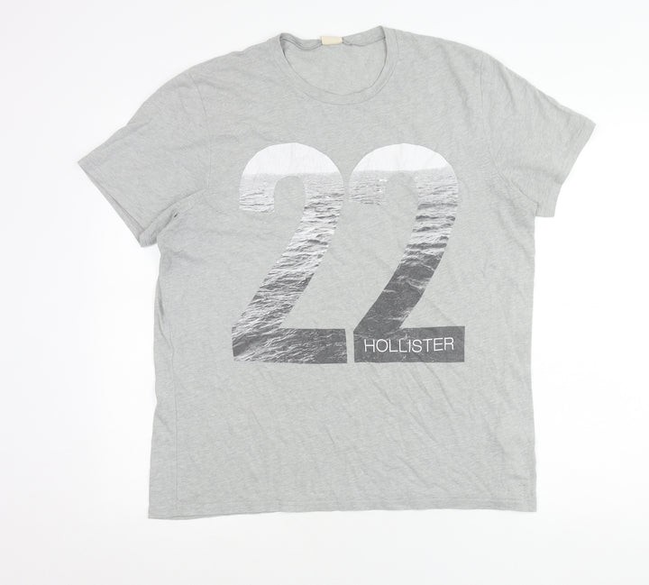 Hollister Mens Grey XL Graphic Print Short Sleeve T-Shirt