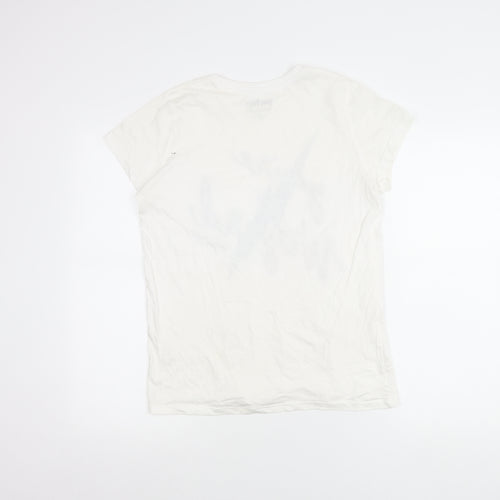 Harry Potter Women White T-Shirt Size 10 Short Sleeve Cotton
