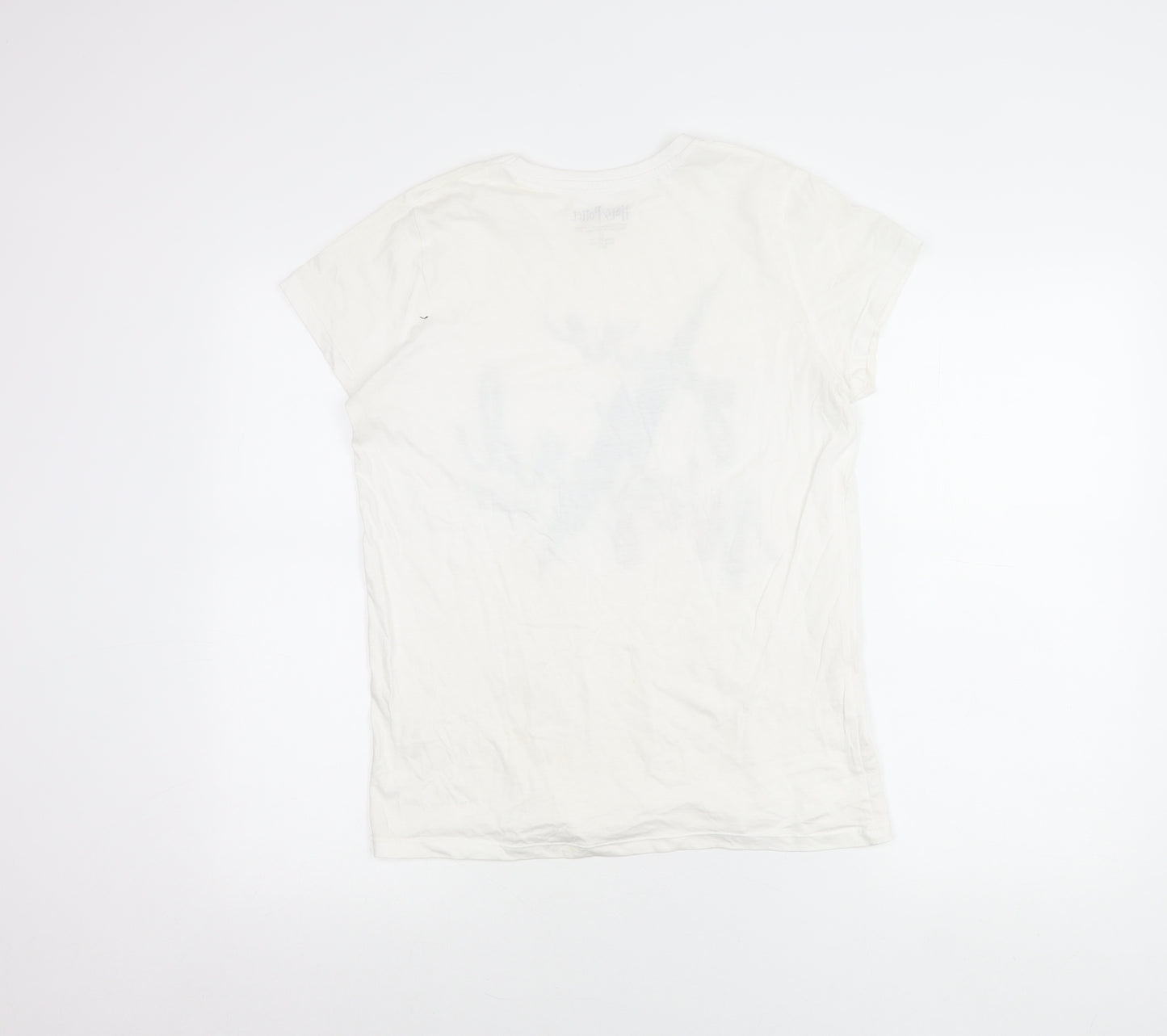 Harry Potter Women White T-Shirt Size 10 Short Sleeve Cotton