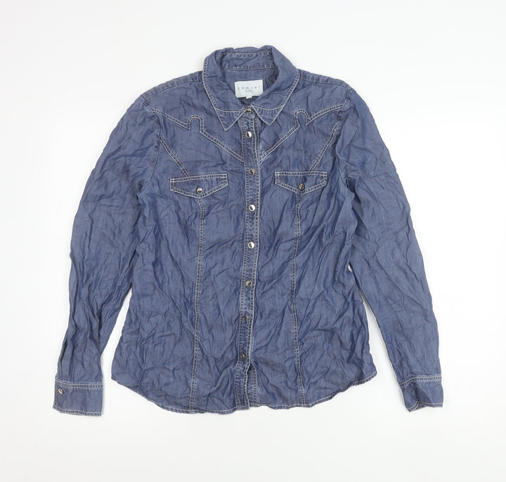 Damsel in a Dress Women’s Blue Lyocell Button-Up Shirt Size 12