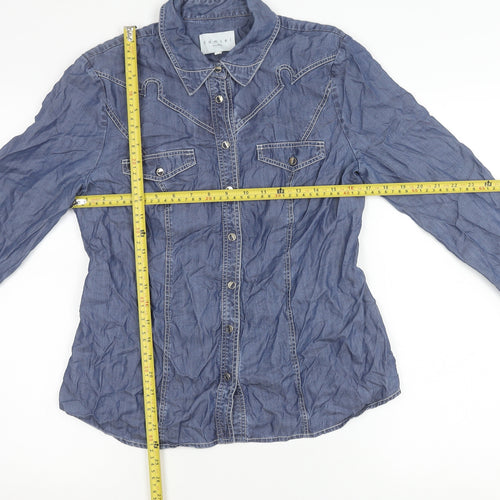 Damsel in a Dress Women’s Blue Lyocell Button-Up Shirt Size 12