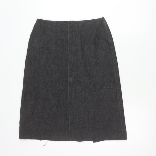 Marks and Spencer Womens Grey Size 12 Pencil Midi Skirt