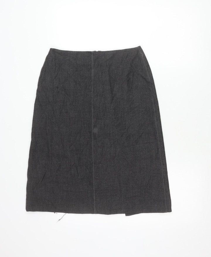 Marks and Spencer Womens Grey Size 12 Pencil Midi Skirt