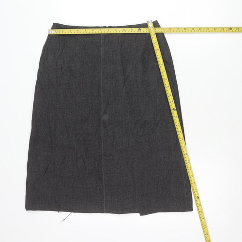Marks and Spencer Womens Grey Size 12 Pencil Midi Skirt