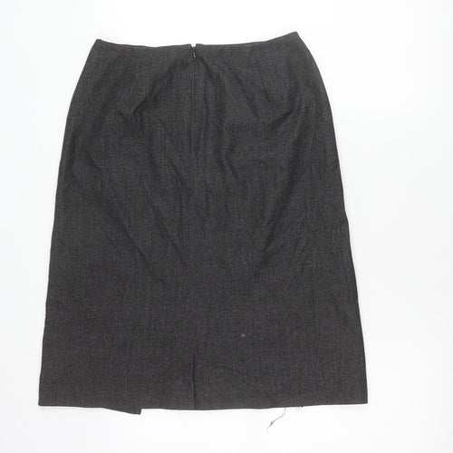 Marks and Spencer Womens Grey Size 12 Pencil Midi Skirt
