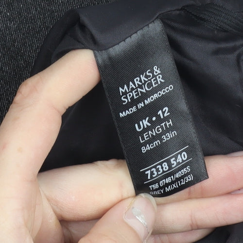 Marks and Spencer Womens Grey Size 12 Pencil Midi Skirt