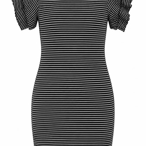 Armani Exchange Women Black Stripe Bodycon Dress Size 14