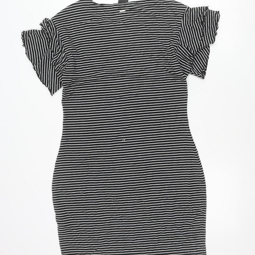 Armani Exchange Women Black Stripe Bodycon Dress Size 14