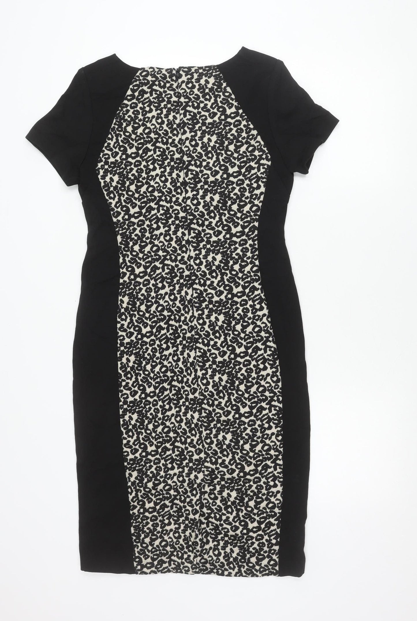 Marks and Spencer Womens Black White Animal Print Sheath Dress UK 12