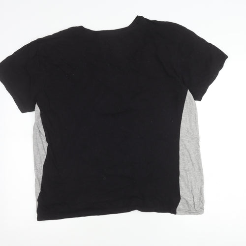 Brave Soul Men’s Black Grey XL Logo Graphic T-Shirt Cotton Blend