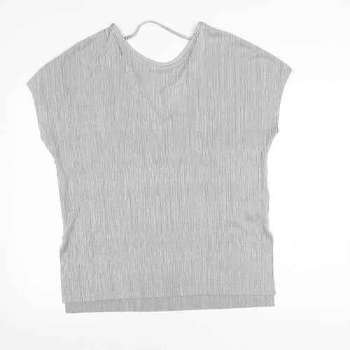 Apricot Women’s Silver Size 12 Round Neck Short Sleeve Top
