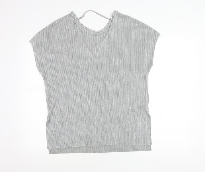 Apricot Women’s Silver Size 12 Round Neck Short Sleeve Top