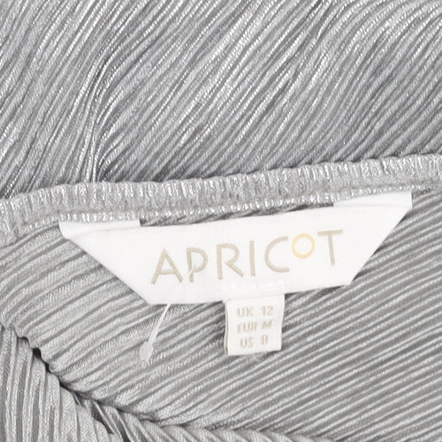 Apricot Women’s Silver Size 12 Round Neck Short Sleeve Top