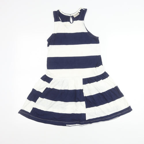 Next Girls Blue White Striped Tank Dress 12 Years Cotton Casual Summer