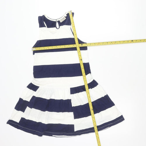 Next Girls Blue White Striped Tank Dress 12 Years Cotton Casual Summer