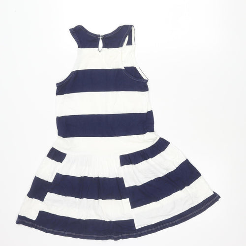 Next Girls Blue White Striped Tank Dress 12 Years Cotton Casual Summer