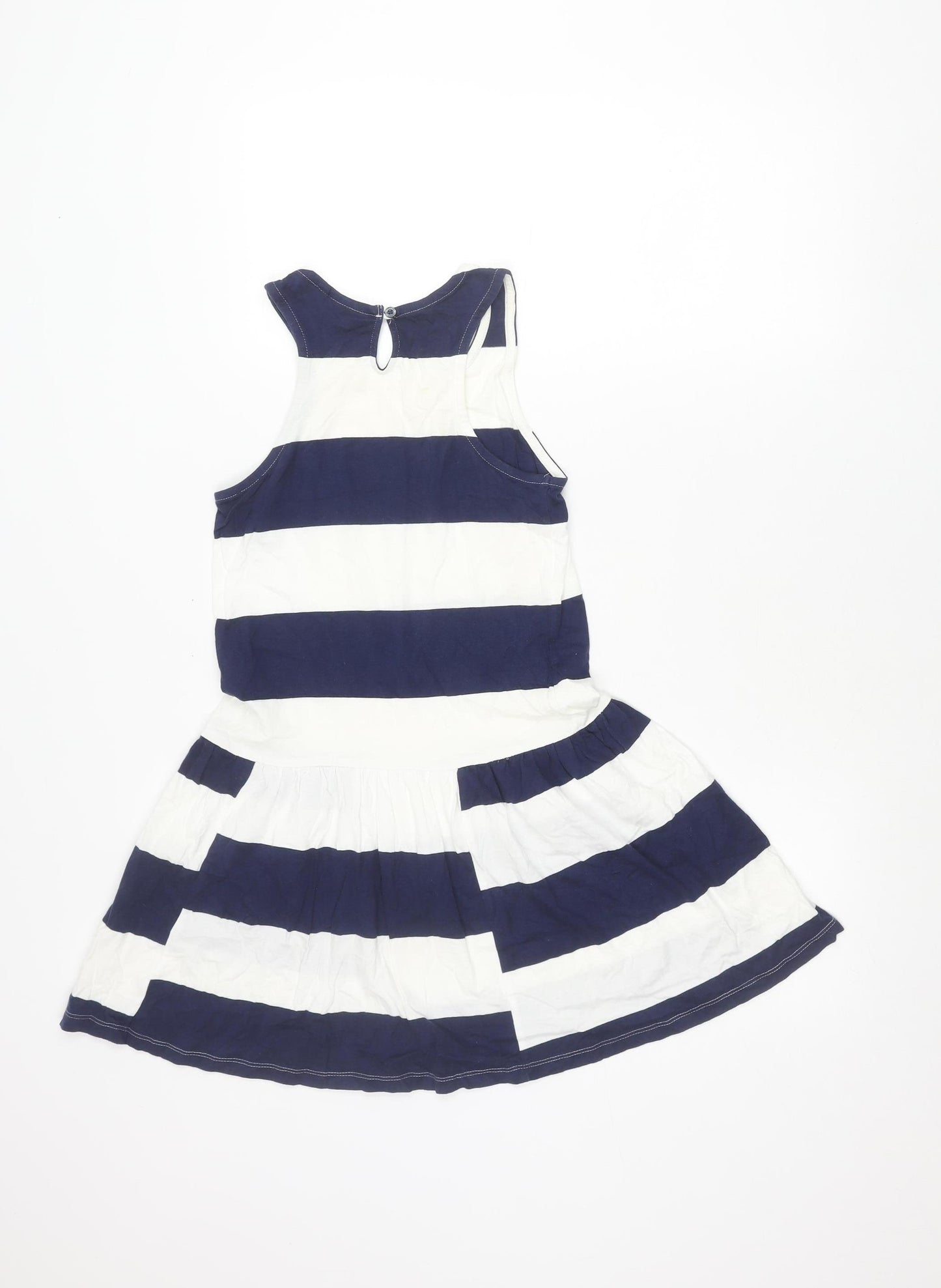 Next Girls Blue White Striped Tank Dress 12 Years Cotton Casual Summer