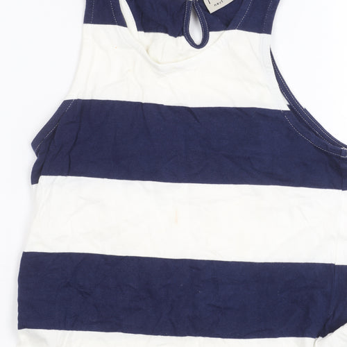 Next Girls Blue White Striped Tank Dress 12 Years Cotton Casual Summer