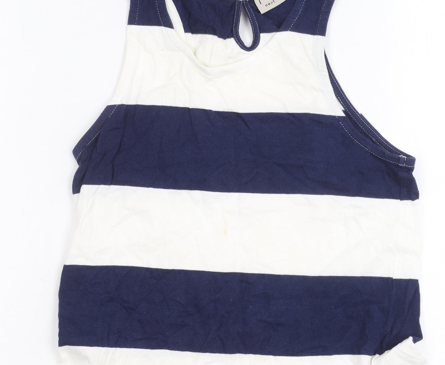 Next Girls Blue White Striped Tank Dress 12 Years Cotton Casual Summer