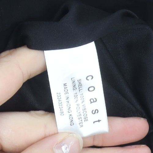 Coast Womens Black Size 16 Formal Sheath Ruched Long Dress