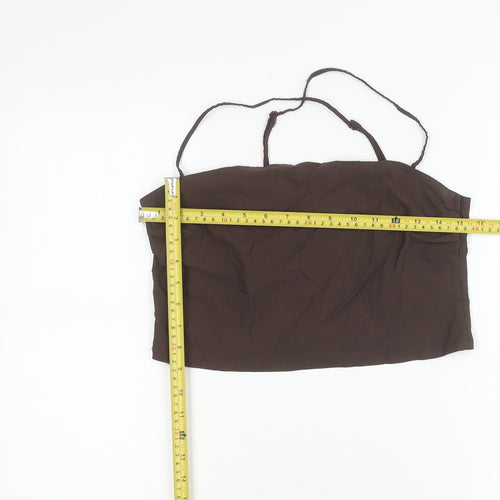 H&M Women Brown Camisole Tank Top Size 12 Slim Fit Stretch