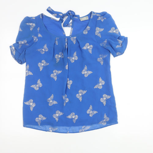 Wallis Women’s Blue Butterfly Print Tunic Blouse Size S