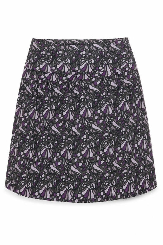 Front view of Part Two Women's Multicoloured Floral A-Line Cotton Skirt, size 12