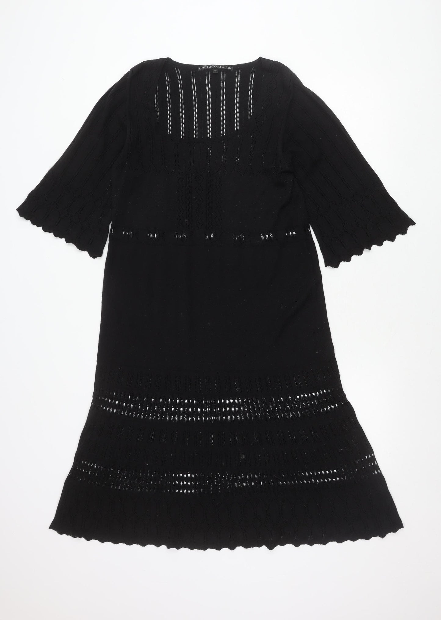 Marks and Spencer Women’s Black Knit Shift Dress Size 12