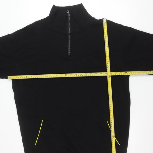 Threadbare Women Black Size 10 1/4 Zip Sweatshirt Cotton Blend