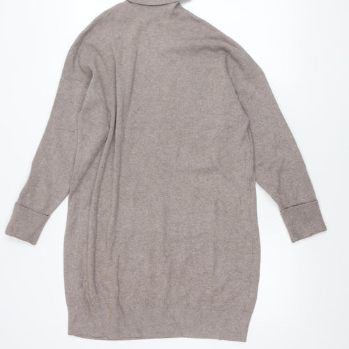 F&F Women’s Beige Roll Neck Long Sleeve Pullover Jumper Size 8