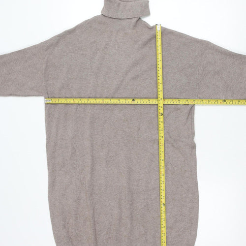 F&F Women’s Beige Roll Neck Long Sleeve Pullover Jumper Size 8