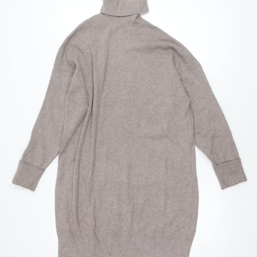 F&F Women’s Beige Roll Neck Long Sleeve Pullover Jumper Size 8