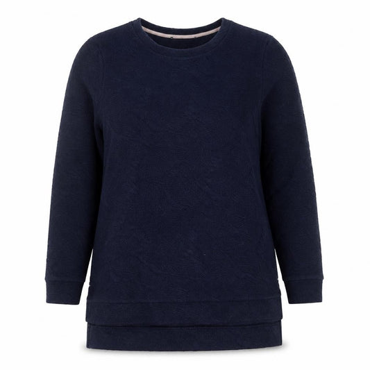 Front view of Next Women’s Navy Blue Tunic Sweatshirt UK 12 Regular Fit Cotton Blend