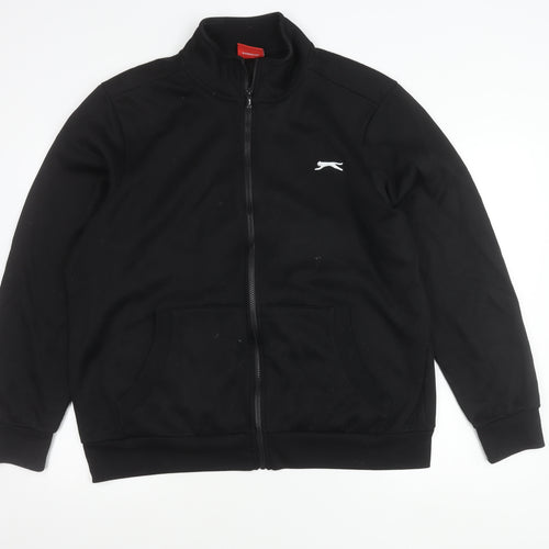 Slazenger Mens Black XL Full Zip Track Jacket Casual Sportswear