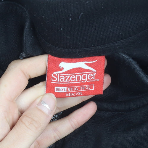 Slazenger Mens Black XL Full Zip Track Jacket Casual Sportswear