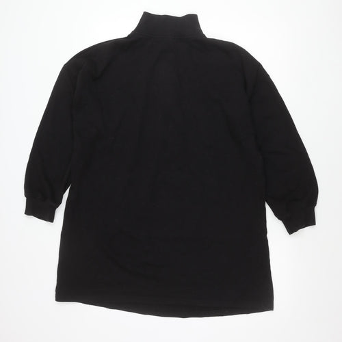Missguided Women’s Black UK 10 Half Zip Sweatshirt Tunic