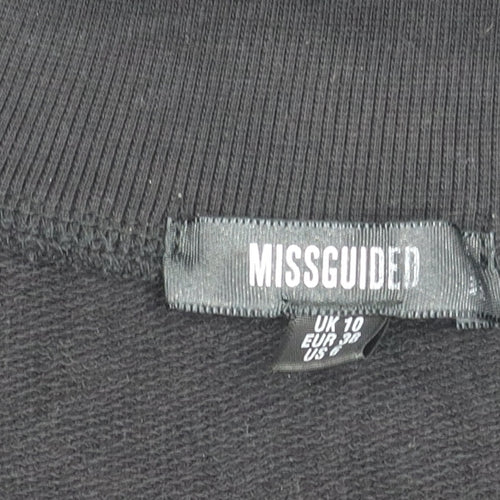 Missguided Women’s Black UK 10 Half Zip Sweatshirt Tunic