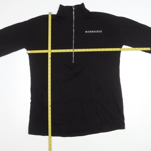 Missguided Women’s Black UK 10 Half Zip Sweatshirt Tunic