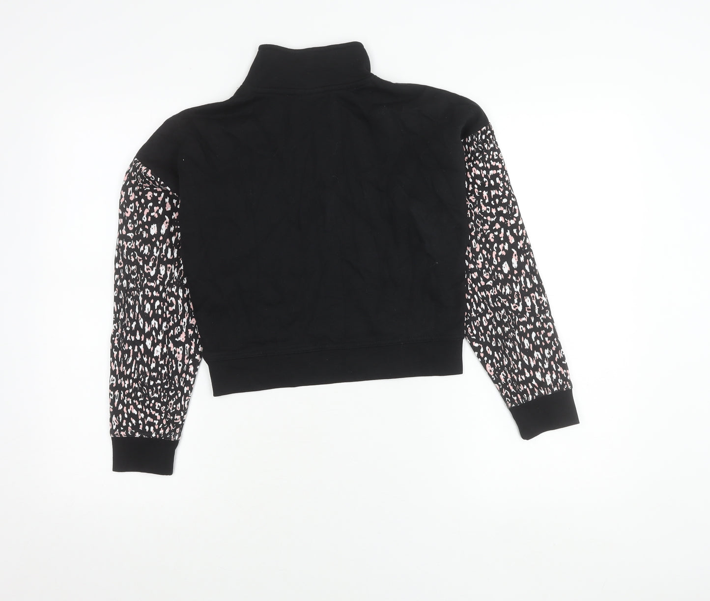 ELLE Junior Girls Black Animal Print Zip Sweatshirt 9 Years