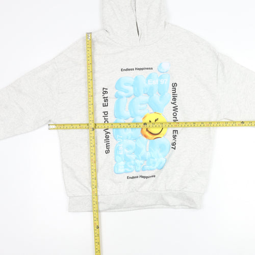 Marks & Spencer Girls Grey Smiley World Pullover Hoodie 9-10 Years