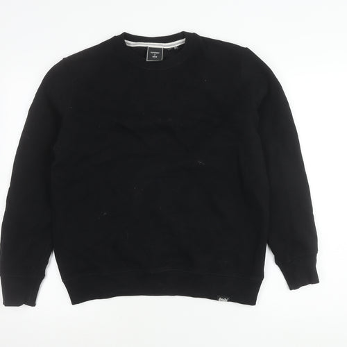 Superdry Womens Black Crew Neck Sweatshirt Size 8 Pullover