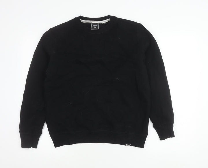 Superdry Womens Black Crew Neck Sweatshirt Size 8 Pullover