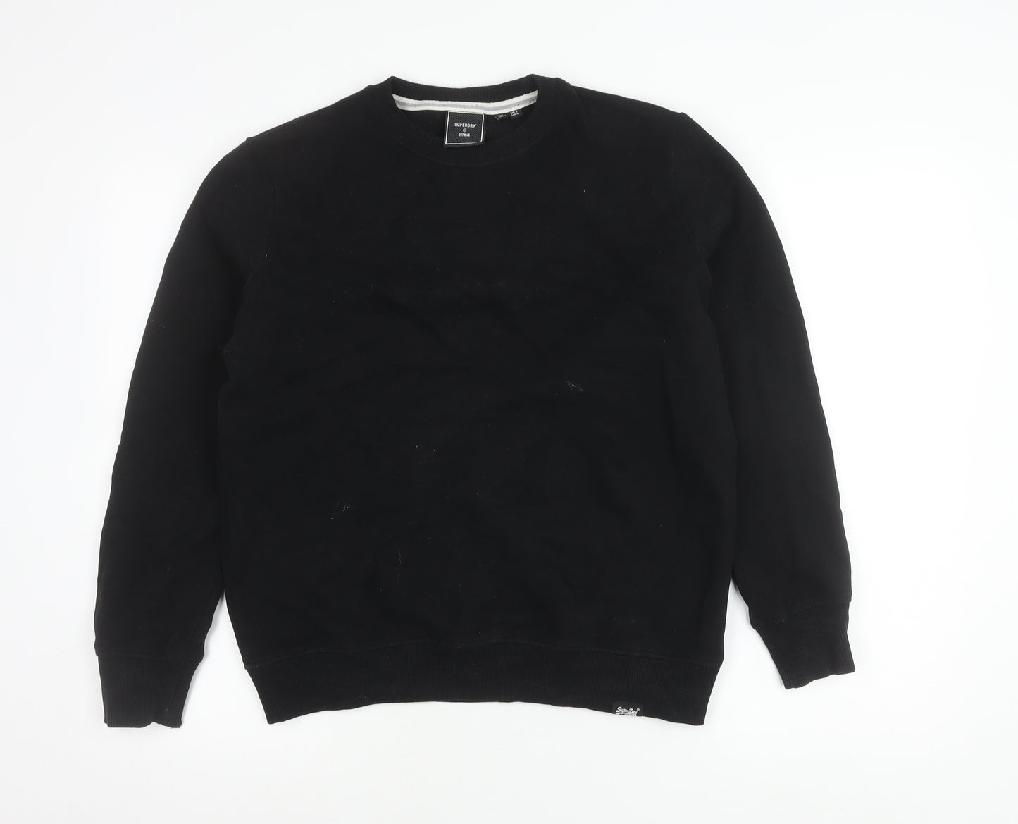 Superdry Womens Black Crew Neck Sweatshirt Size 8 Pullover