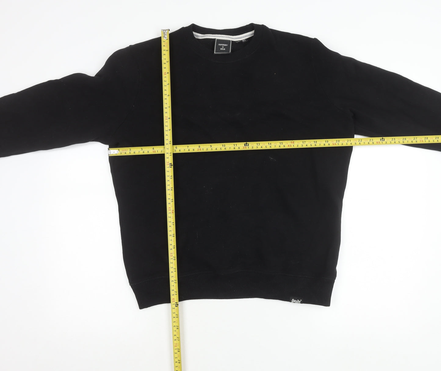 Superdry Womens Black Crew Neck Sweatshirt Size 8 Pullover