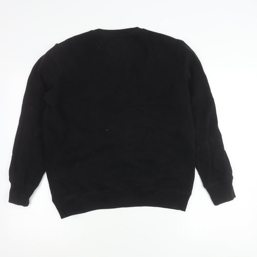 Superdry Womens Black Crew Neck Sweatshirt Size 8 Pullover